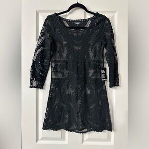 NWT Express Women’s Black Lace Dress Cover Up Size XS